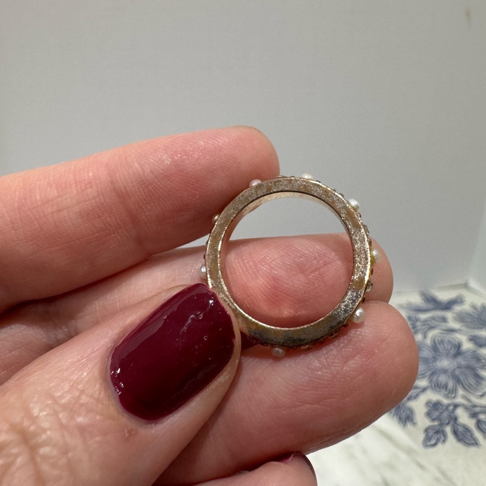 Gold tone and rose gold tone and rhinestone Stacking Ring Set - Picture 8 of 12